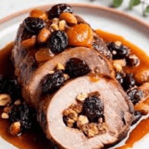 Lomo relleno con ciruelas